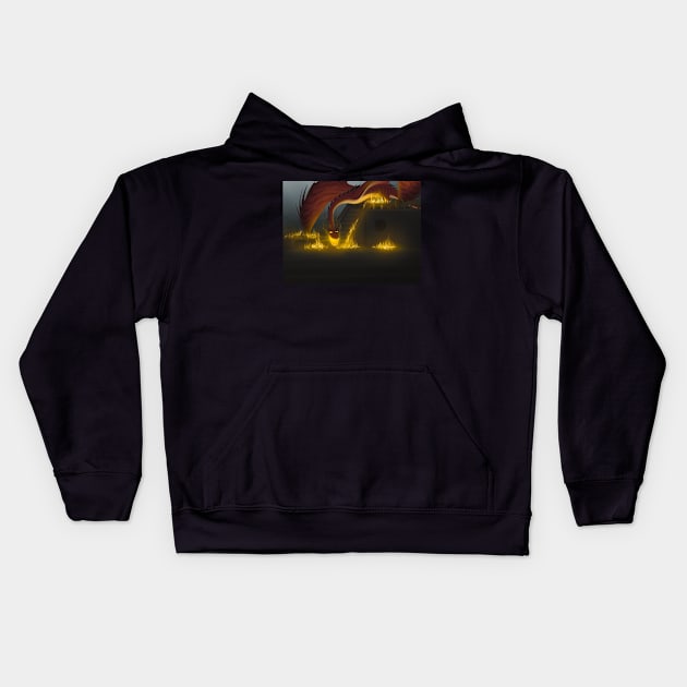 Monstrous Nightmare Dragon Attack Kids Hoodie by DahlisCrafter